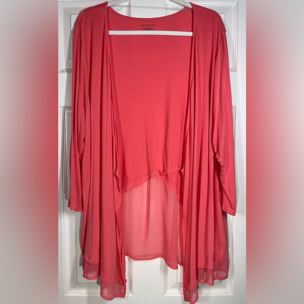Lane Bryant Women’s Plus Size 3/4” Sleeve Cardigan with‎ Sheer Detail Size 18/20